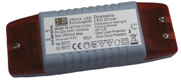 BGT280-12 dimmbares LED Betriebsgerät für Phasenan/Abschnitt-Dimmer